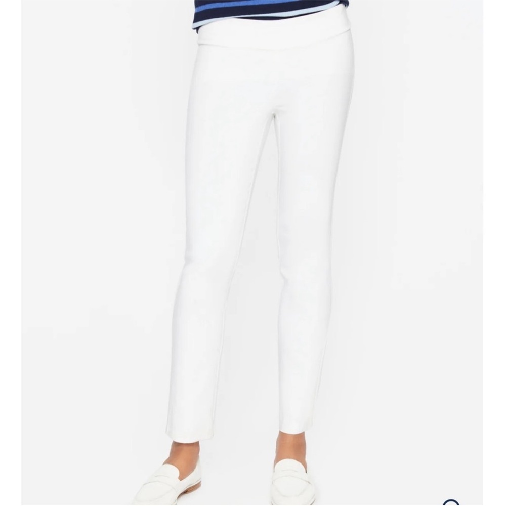 J. McLaughlin "Masie" White Amelia Cloth Pull On Slim Straight Leg Pant